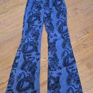 BDG Flared Jeans with Dragon Design